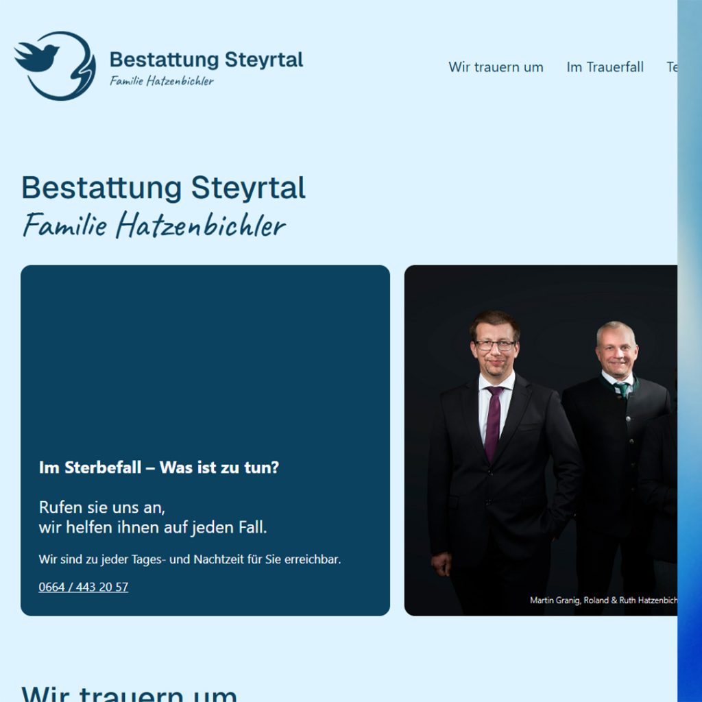 Homepage Bestattung Hatzenbichler
